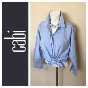 CAbi cross button 3/4 sleeve blouse